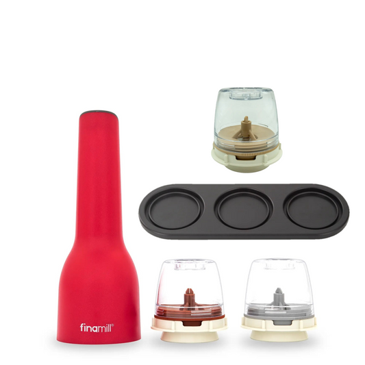 FinaMill 2.0 Grinder Menage Set - Red (Starter Pack+Sesame Pod+Tray)