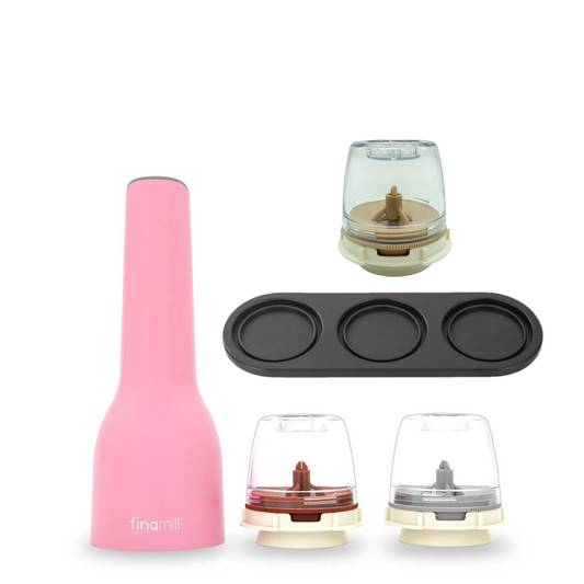 FinaMill 2.0 Grinder Menage Set - Pink (Starter Pack+Sesame Pod+Tray)